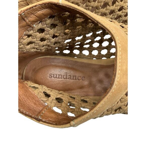 Sundance Delphia Leather Peep Toe Sandals Size 39-US 8.5 Brown - Picture 8 of 11